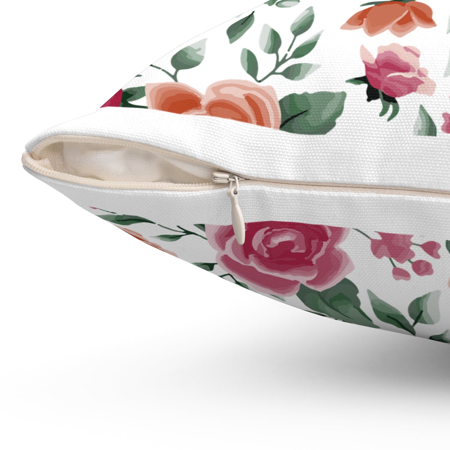 Vintage Floral Pink and White Pillow