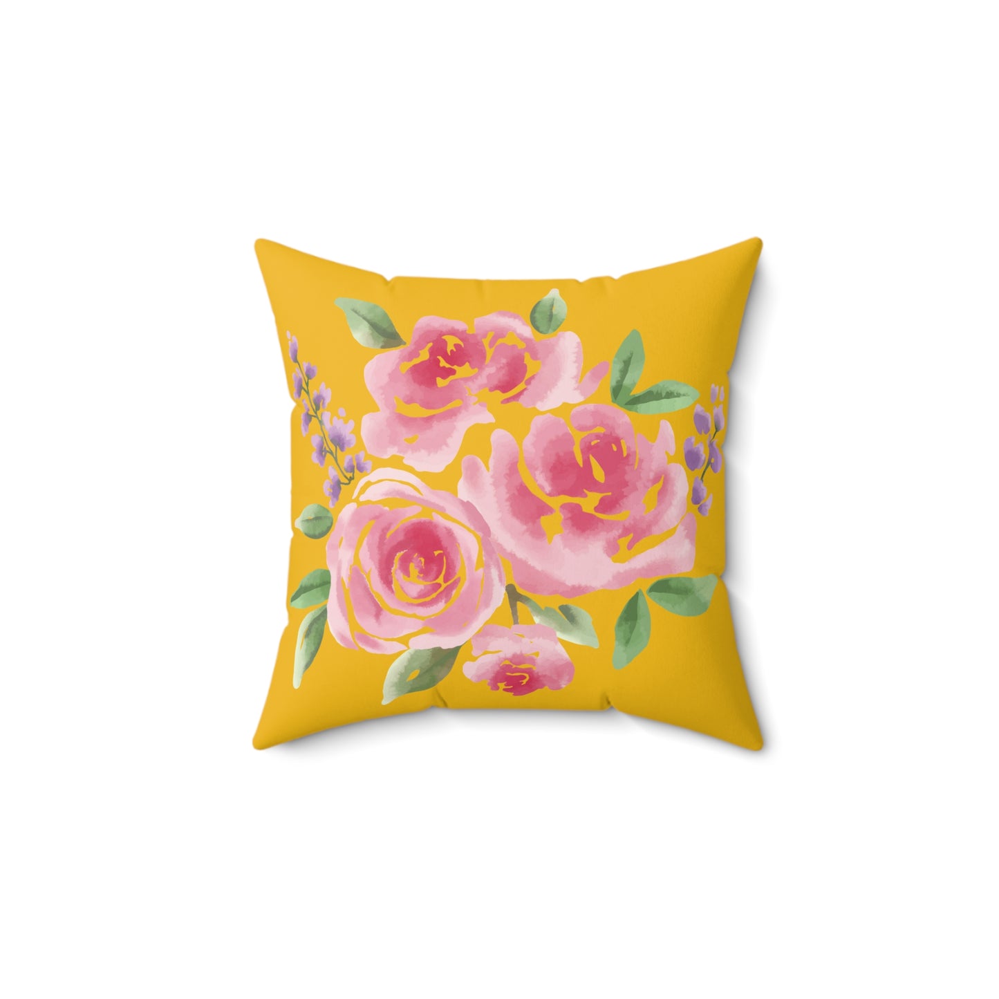 Pink & Yellow Floral Love Pillow