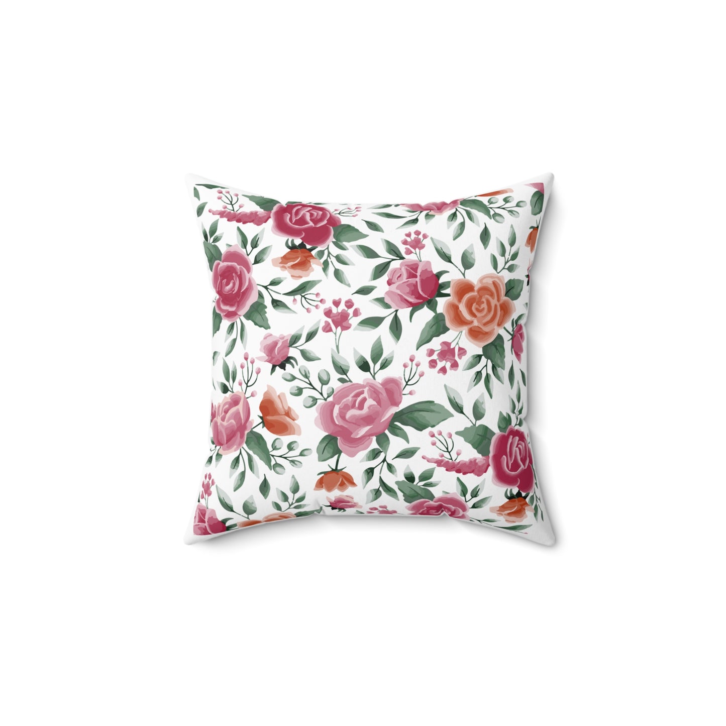 Vintage Floral Pink and White Pillow