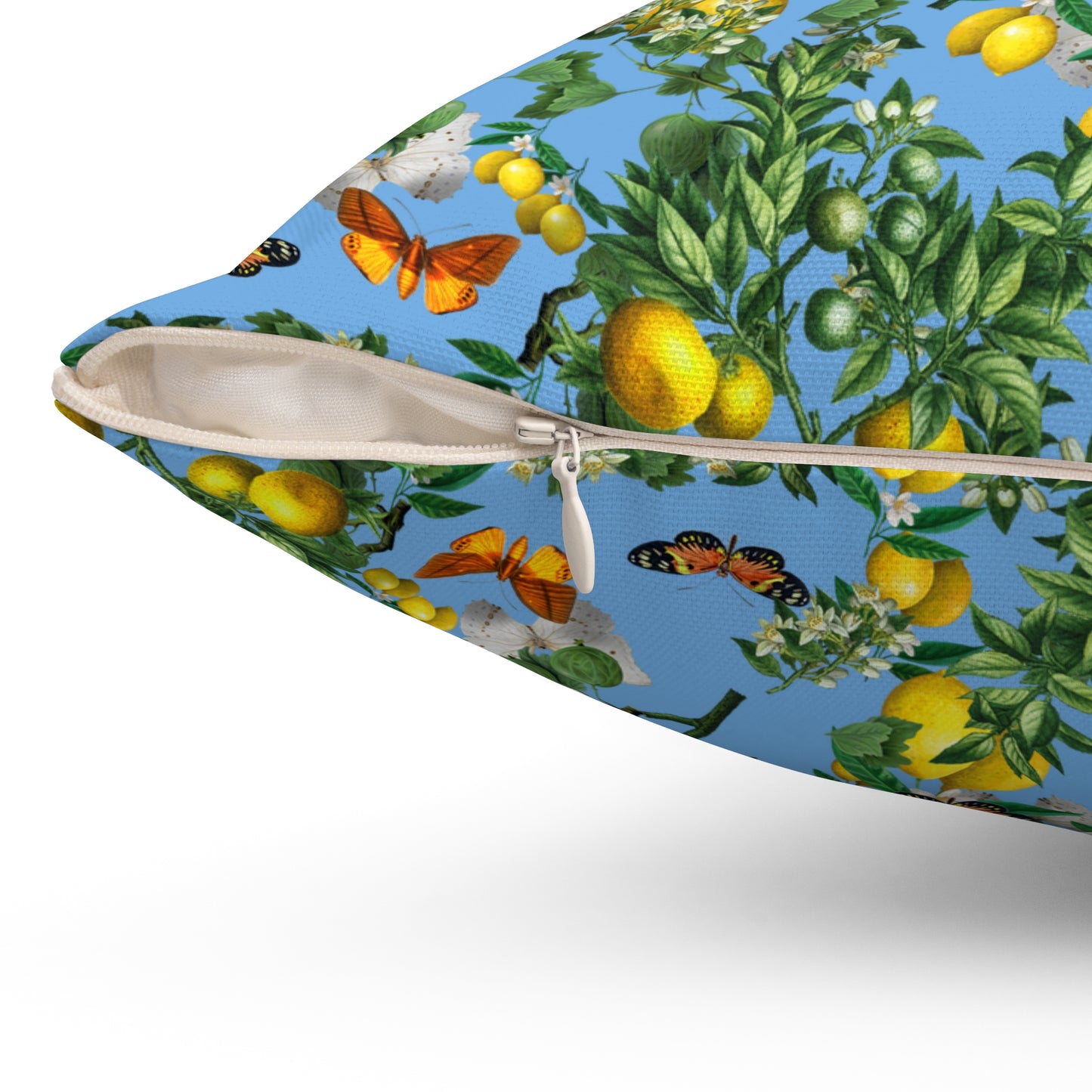 Butterfly Lemons Vintage Pillow