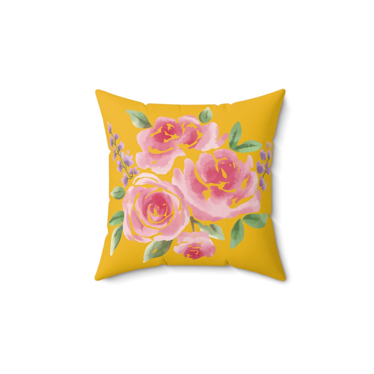Pink & Yellow Floral Love Pillow