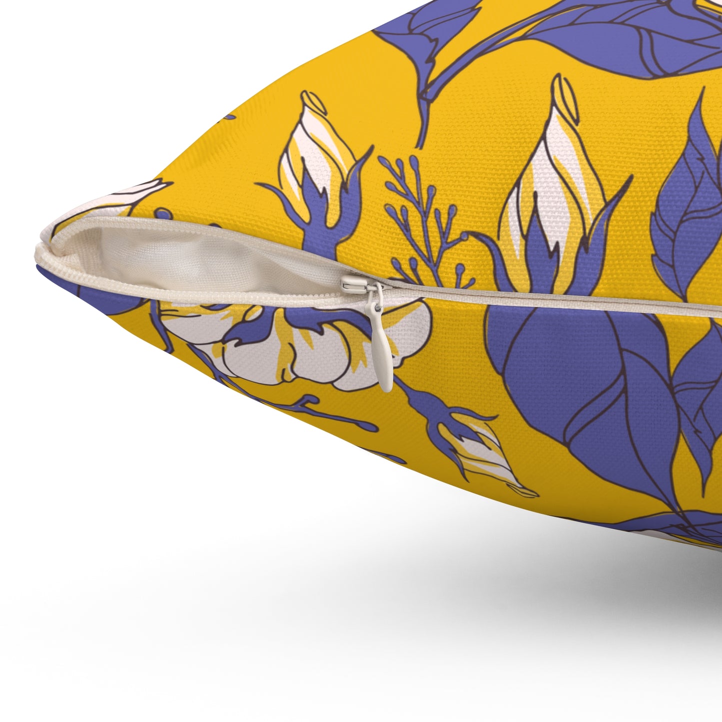 Yellow & Purple Ornate Flower Pillow