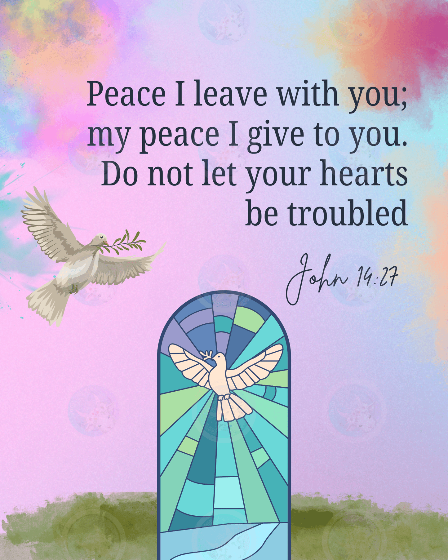 Peace I leave with you... John 14:27 (window) - Digital Wall Art 16x20