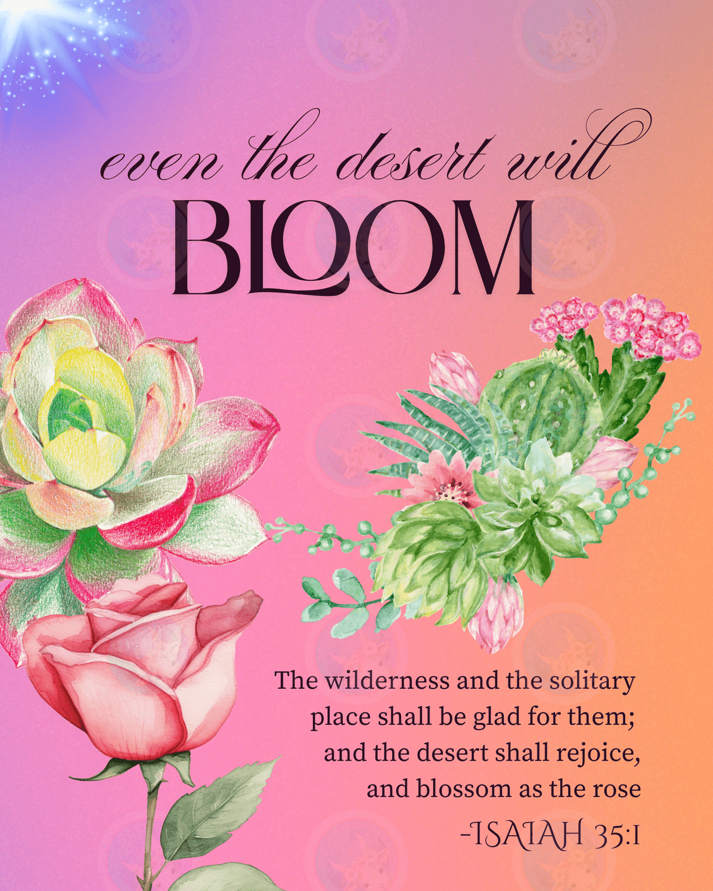 Desert Will Bloom (Isaiah 35:1) - Digital Wall Art 16x20