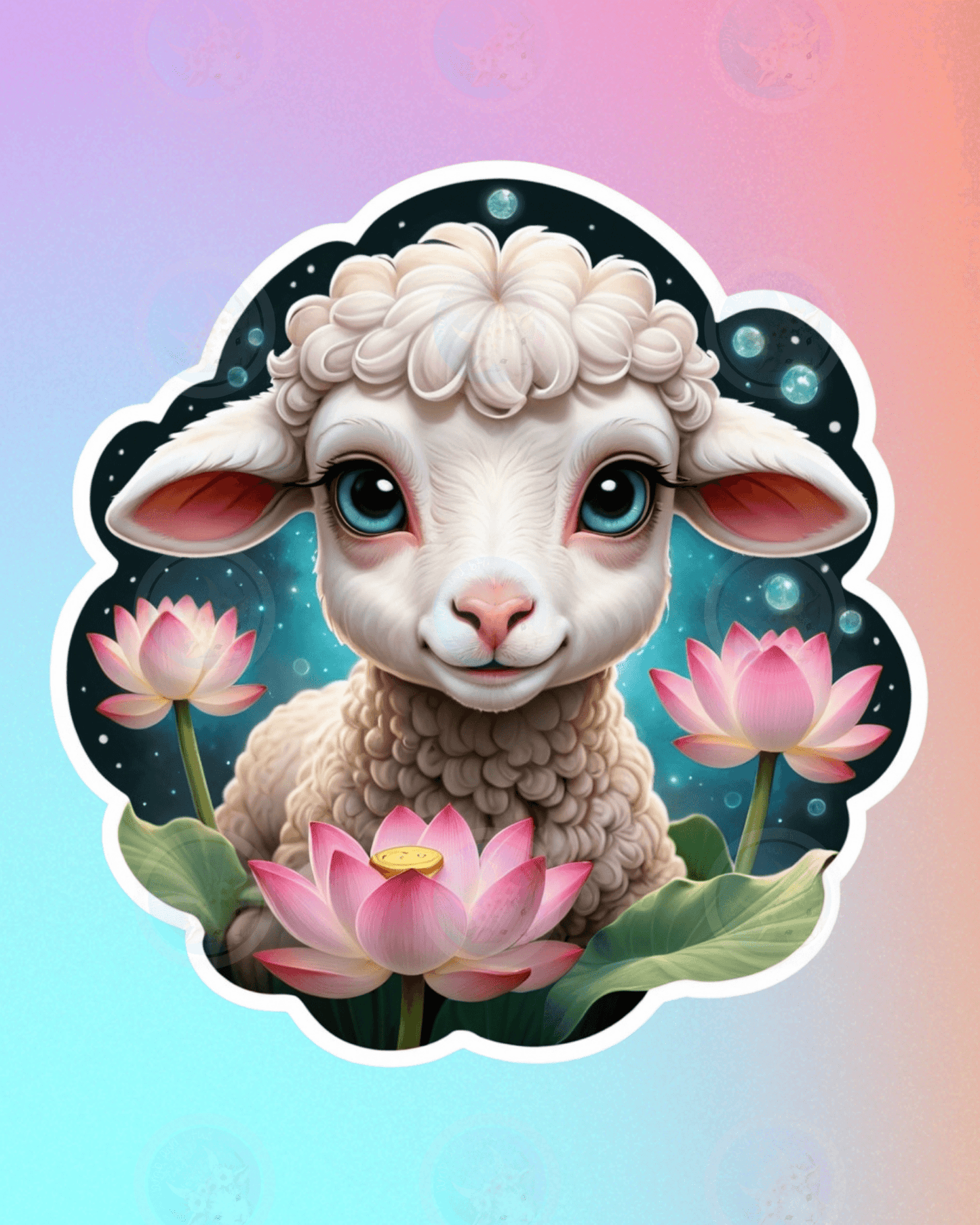 Lamb Lotus Adorable Lamb - Digital Wall Art 16x20
