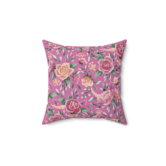 Pink Floral Everywhere Pillow
