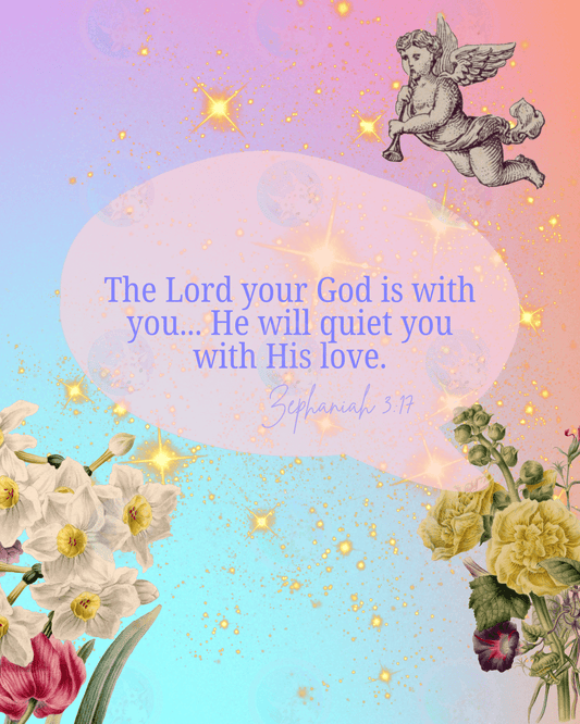 The Lord your God is with you... Zephaniah 3:17 - Digital Wall Art 16x20
