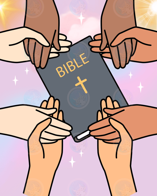 Bible graphic - hands holding - Digital Wall Art 16x20