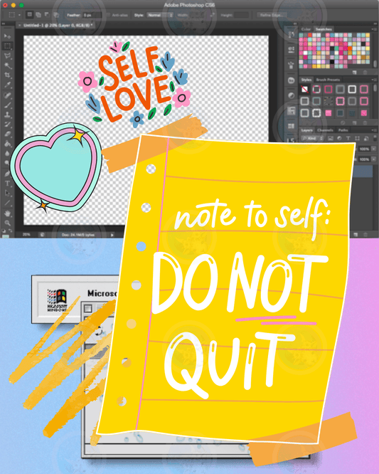 Note to Self: Don't Quit! - Digital Wall Art 16x20