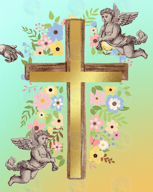 Gold Cross Creation - Digital Wall Art 16x20