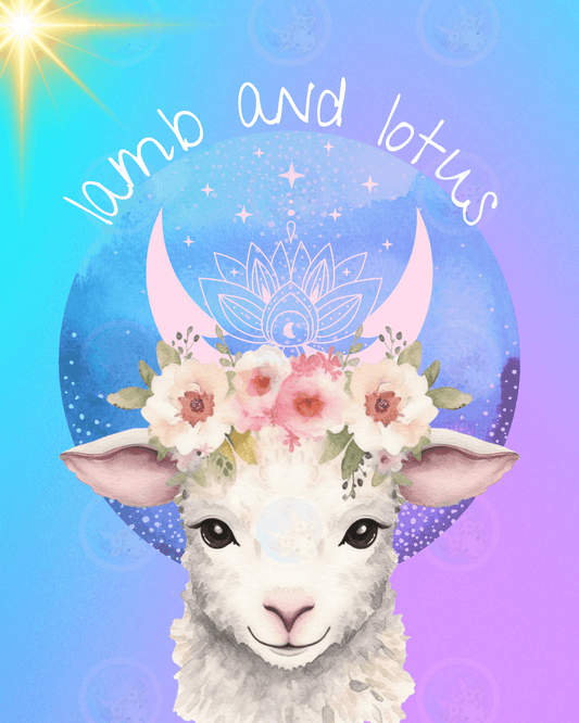 Lamb and Lotus - Digital Wall Art 16x20