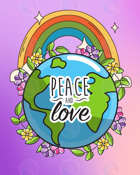 Peace Love Earth - Digital Wall Art 16x20